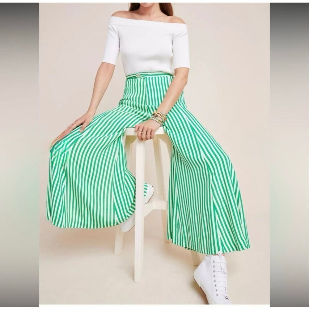 Anthropology Striped gaucho style pants